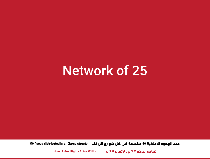 2m2 Billboards in Zarqa, Network of 25